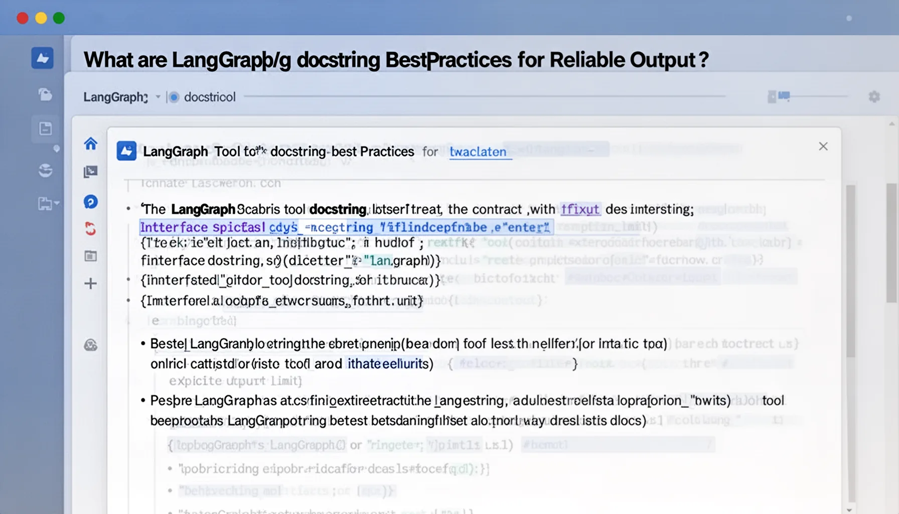 What are LangGraph tool docstring best practices for reliable output?