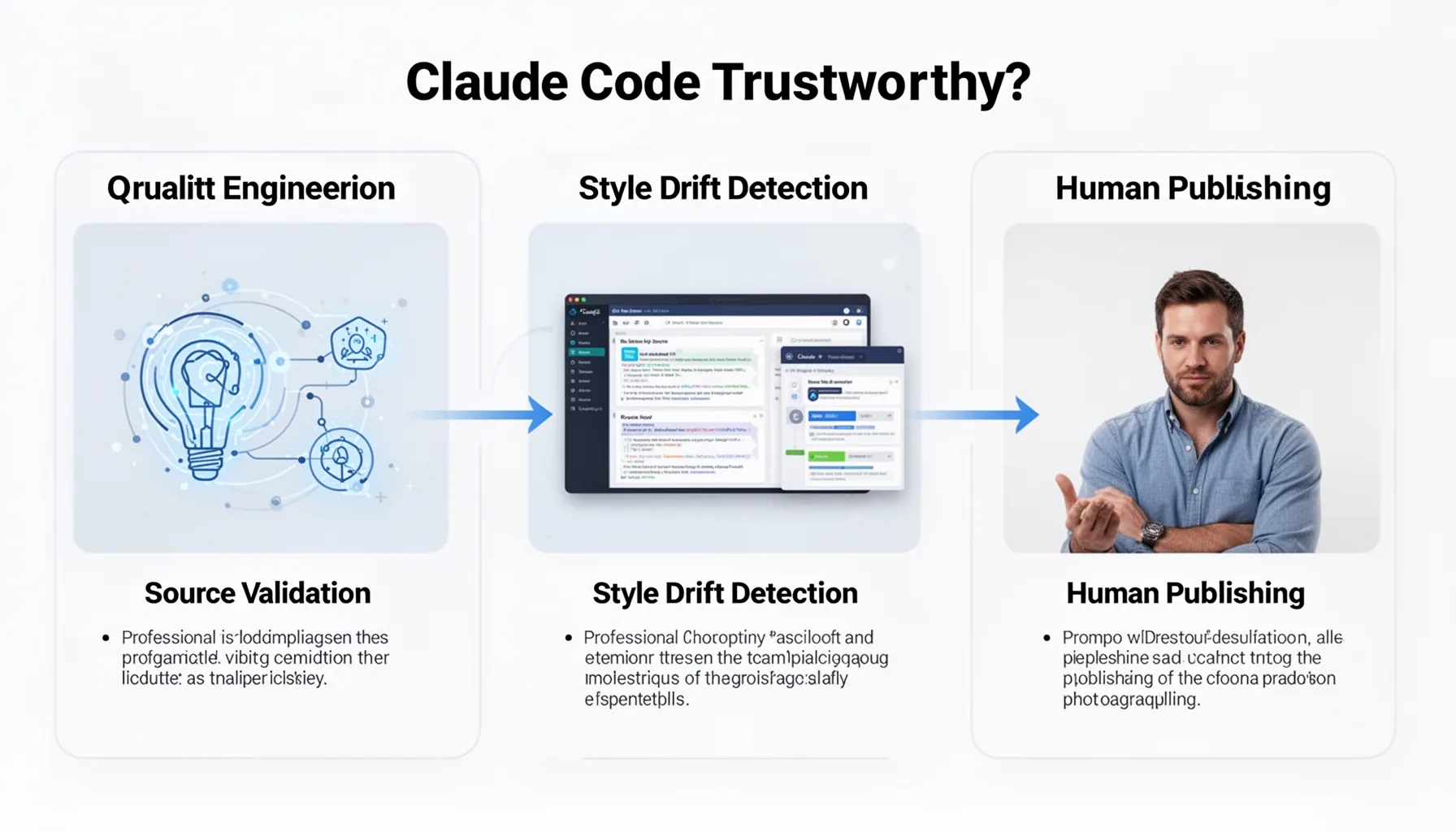 What quality controls make an AI content pipeline using Claude Code trustworthy?