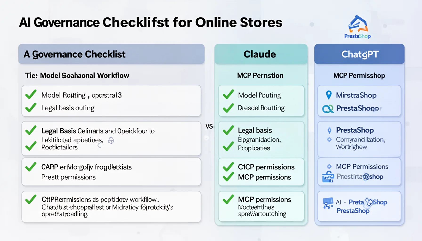 AI governance checklist for online stores using Mistral 3 vs Claude vs ChatGPT for PrestaShop