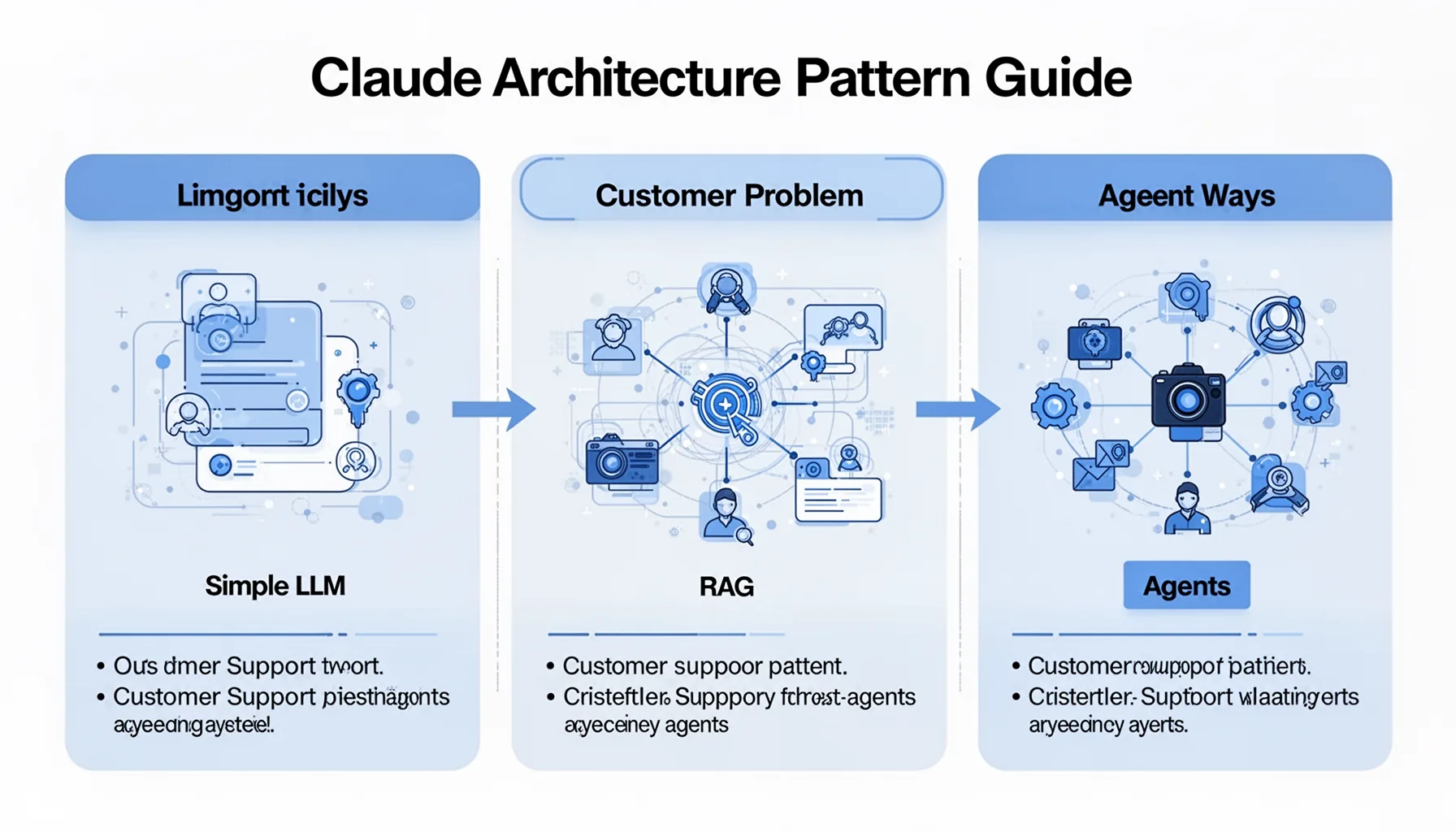 Claude architecture pattern guide using one business problem solved three ways
