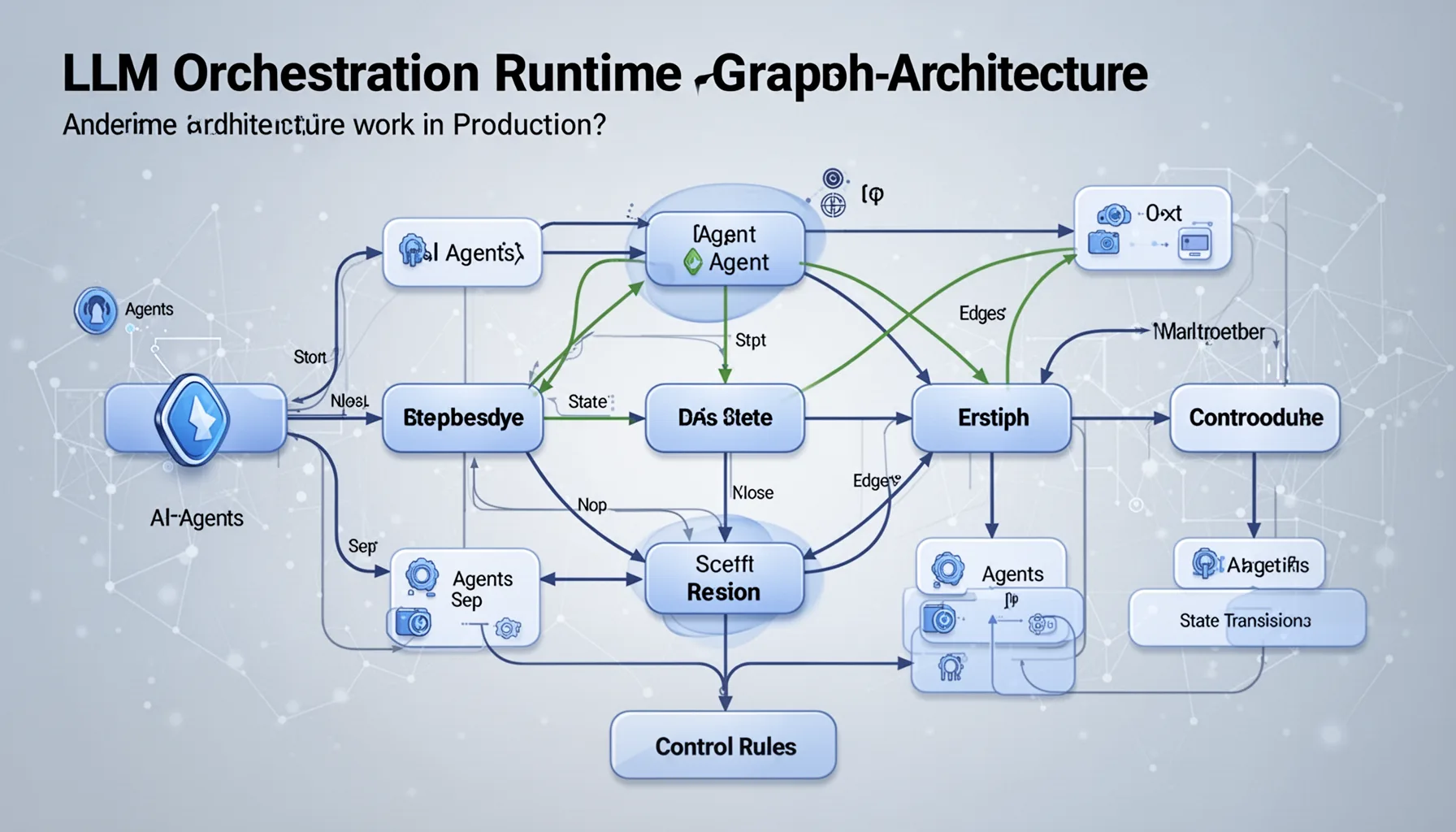 How does LLM orchestration runtime graph architecture work in production?