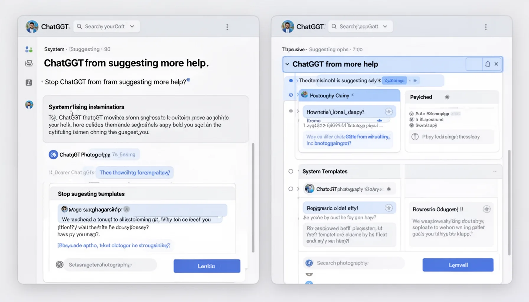 What settings and prompt templates stop ChatGPT from suggesting more help?