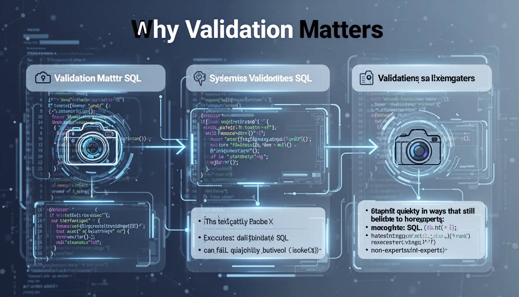 Why validation matters in an AI system that writes validates and executes SQL