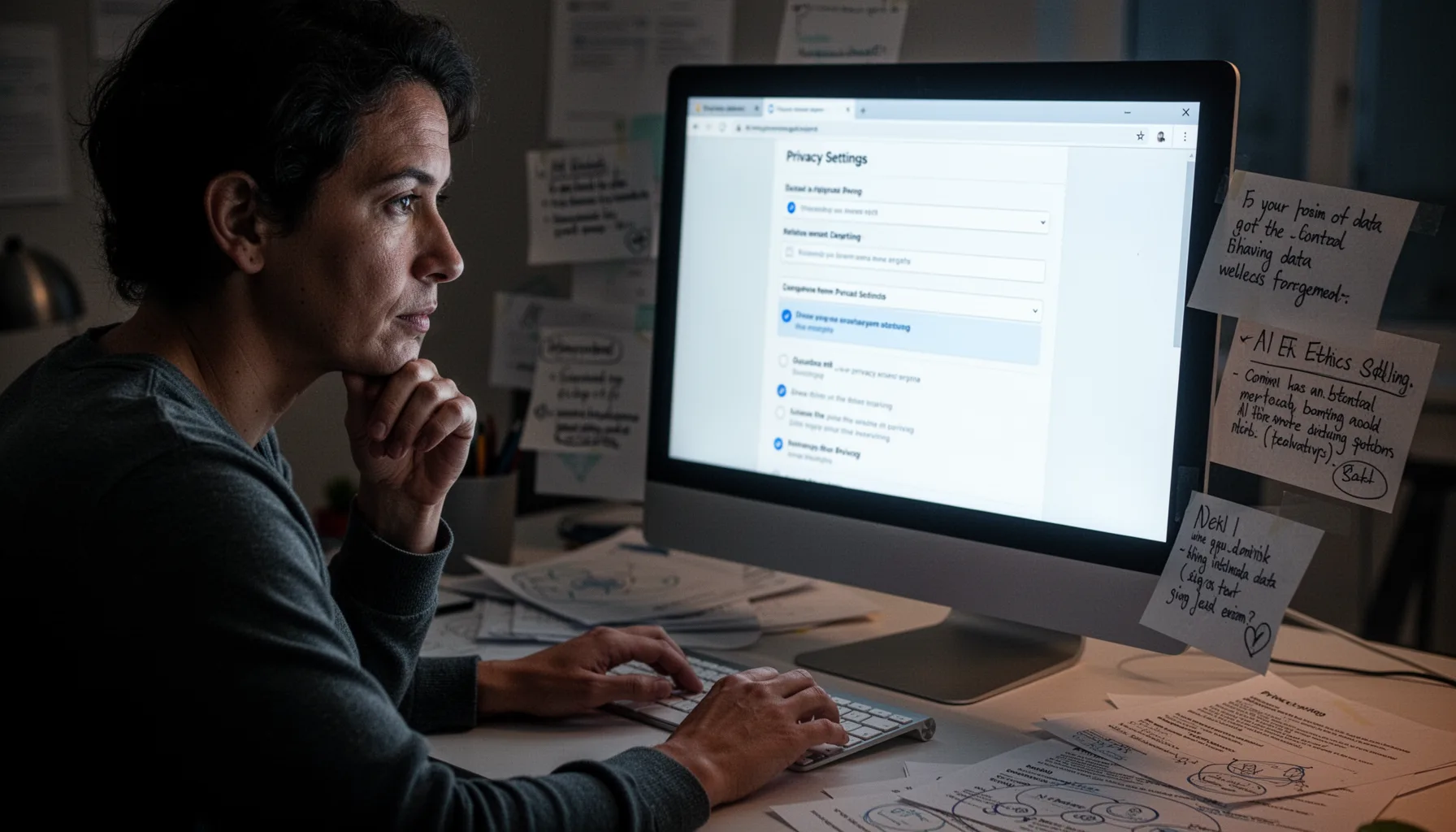 What are the ethical concerns with AI surveys and unpaid data labeling?