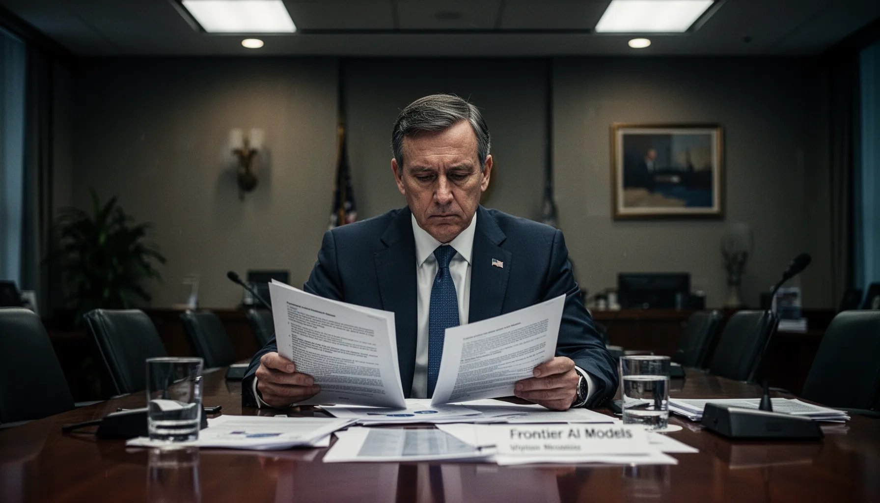 What government concerns about frontier AI models are likely driving this debate?