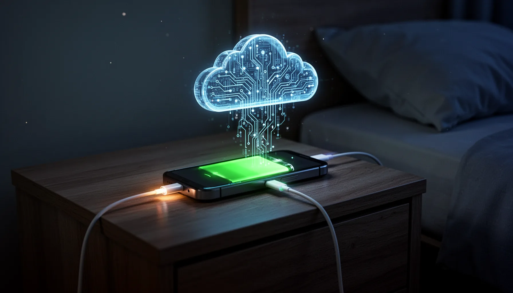 How overnight local AI indexing while charging would need to work