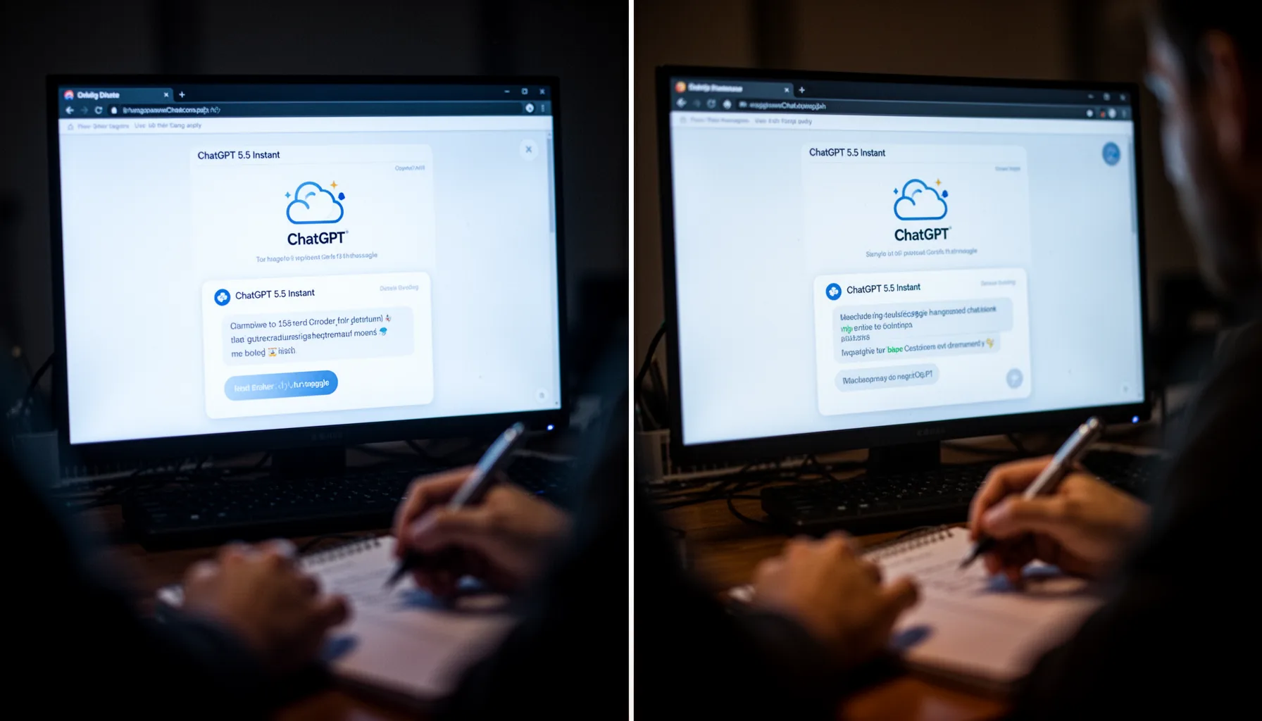 How does chatgpt 5.5 instant default model compare with the previous default on speed and quality?