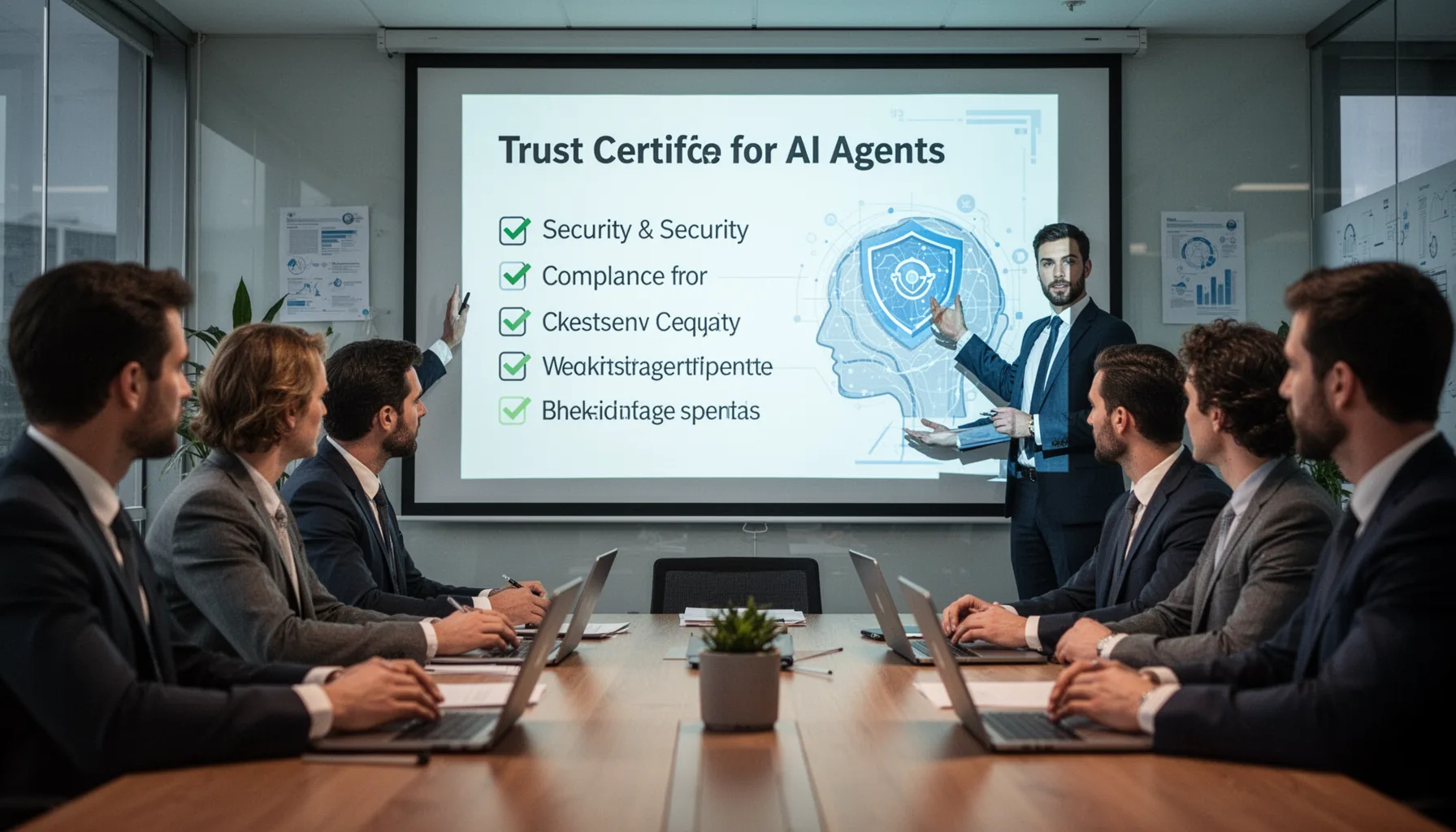 What should an AI agent trust certification contain for security, compliance, and procurement?